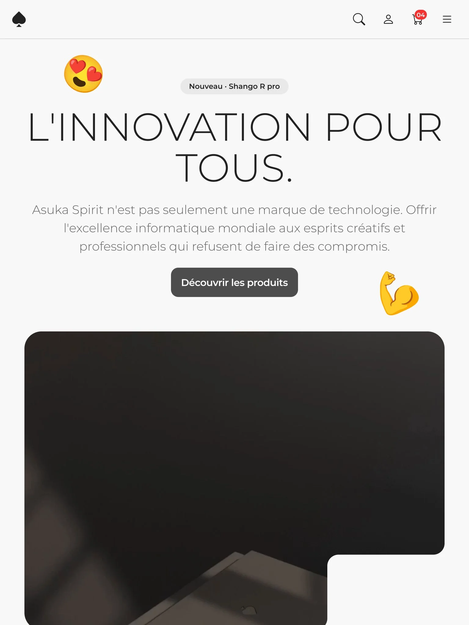 Accueil du site sur tablette