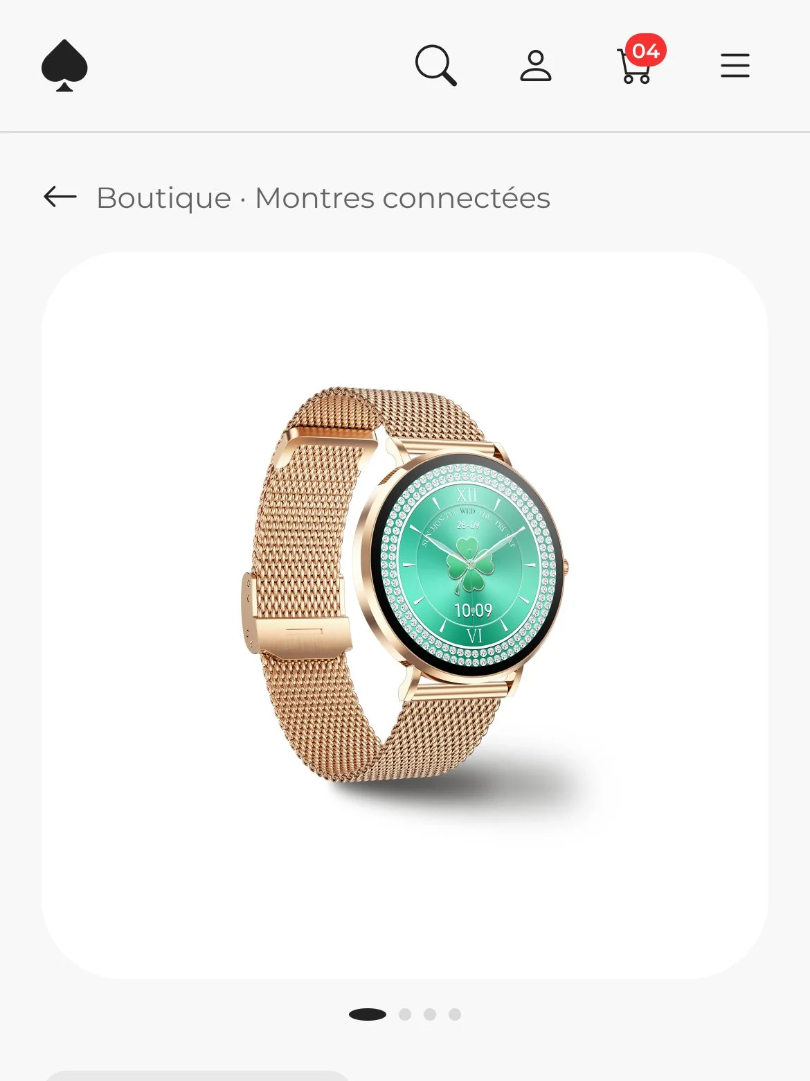 Une fiche produit sur mobile