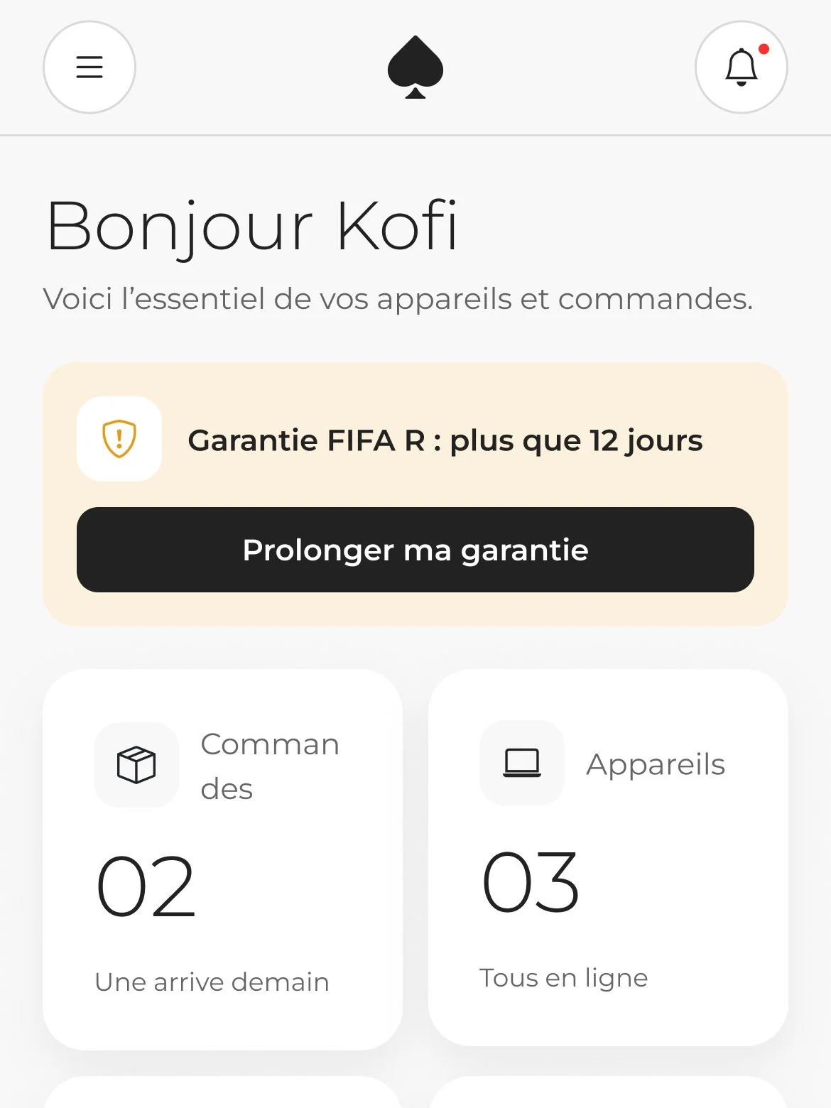 L’espace client sur mobile